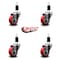 Service Caster 3'' Red Poly Wheel Swivel 1-3/8'' Expanding Stem Caster Set, 4PK SCC-EX20S314-PPUB-RED-138-4 - alternate 4